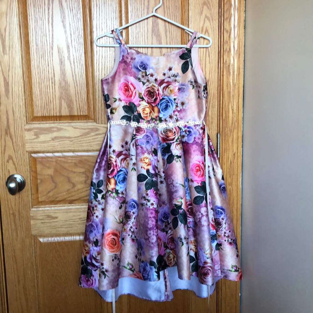 Rare Editions High-Low Floral Girls Dress